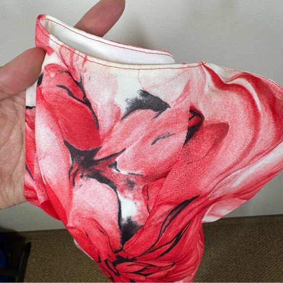 Nienhaus & Lotz Vintage Floral Print Romantic Feminine Red Midi Dress Size Small - Picture 14 of 16